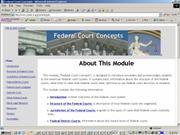 Graphic view of Federal Court Concepts module at catea.org/grade/legal/
