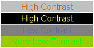 examples of high contrast and low contrast between text and background