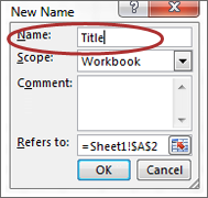 screenshot of Name field within the New Name dialog