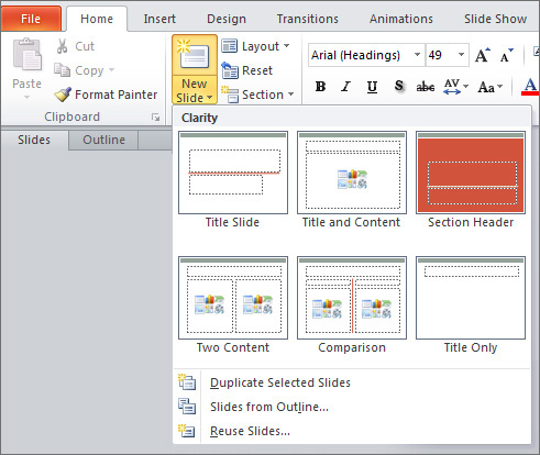 how to make two columns in powerpoint 2010