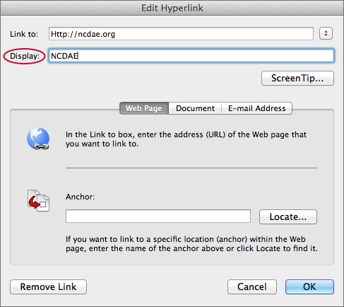 insert a hyperlink in powerpoint 2011 for mac